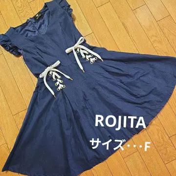 ROJITA 로지타 무릎 기장 원피스 레이스업 리본 원피스 양산형 F