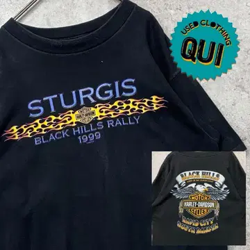 레어 USA제 90s 양면 프린트 T셔츠 할리데이비슨 남성용 XL