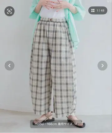 studio CLIP 볼륨 체크 팬츠