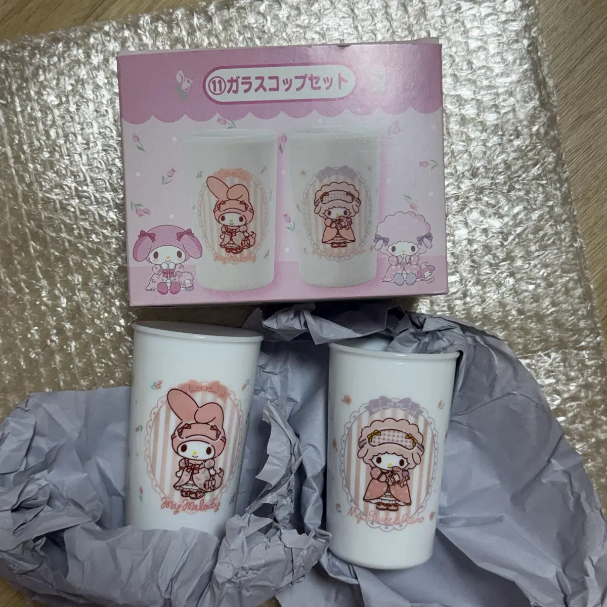 마이멜로디 피아노 컵 글라스 쿠지 상품