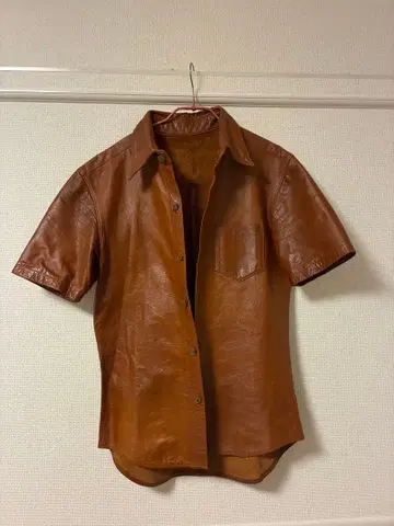 Y'2 LEATHER WAIPER 별주 가죽 셔츠 브라운 M