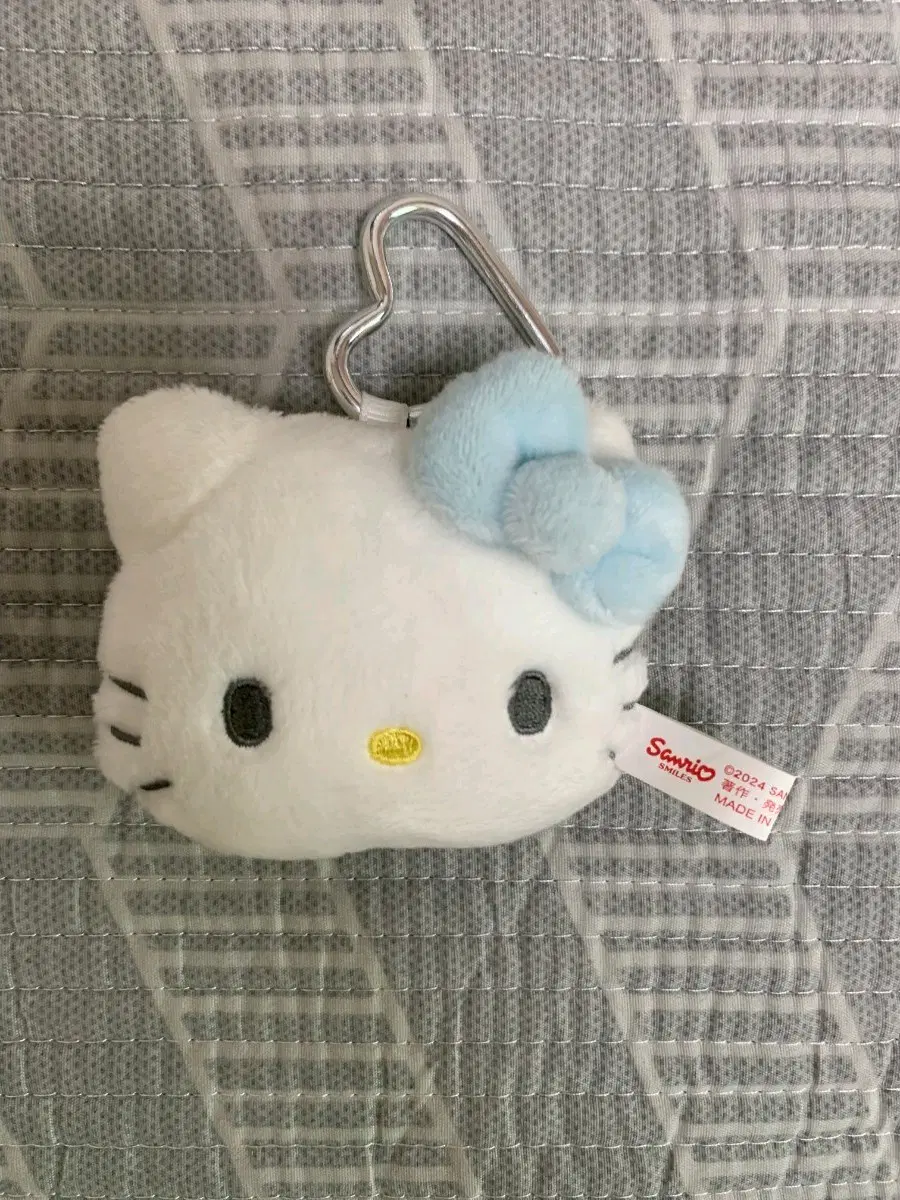 산리오 헬로키티 얼굴 인형 블루 키링