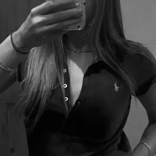폴로스카이블루 화이트포니 슬림핏 44/55 카라 티셔츠