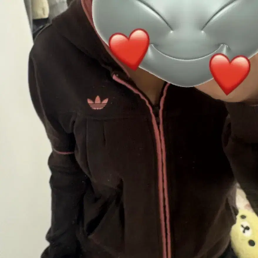 아디다스 빈티지 핑크브라운 후드집업