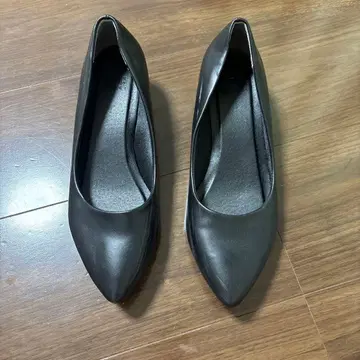 블랙 펌프스 스틸레토 와이드 힐