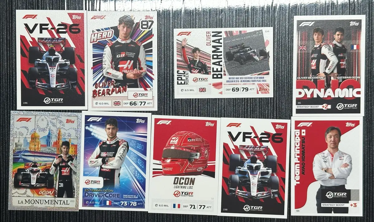 2026 F1 topps 탑스 터보 어택 하스 올리버 베어만/ 에스테반 오콘