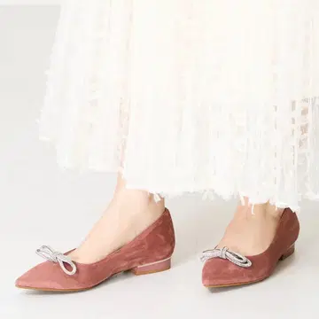 미사용 새상품 오리엔탈 트래픽 비쥬 리본 플랫 펌프스