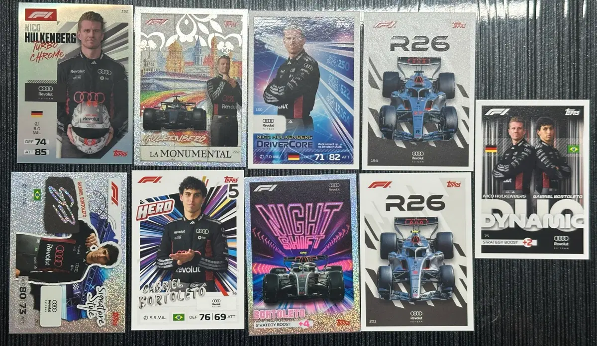 2026 F1 topps 탑스 터보 어택 니코 훌켄버그/가브리엘 보톨레토 카드
