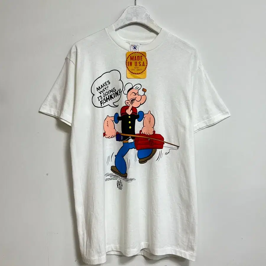 빈티지 90s 뽀빠이 프린팅 티셔츠