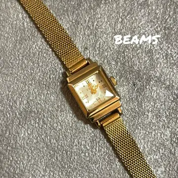 BEAMS 빔즈 골드 스퀘어 손목시계 메쉬 벨트 교체용 벨트