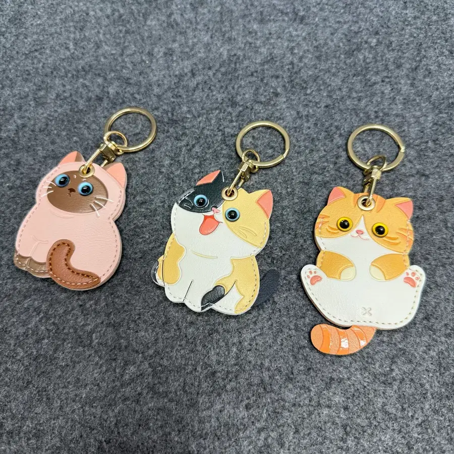 고양이 키링 3개 세트 백참
