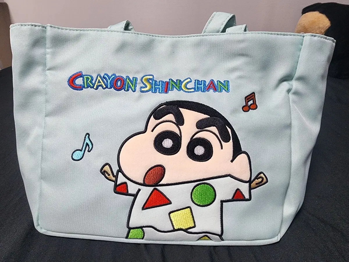 크레용 신짱 에코백 연한 하늘색