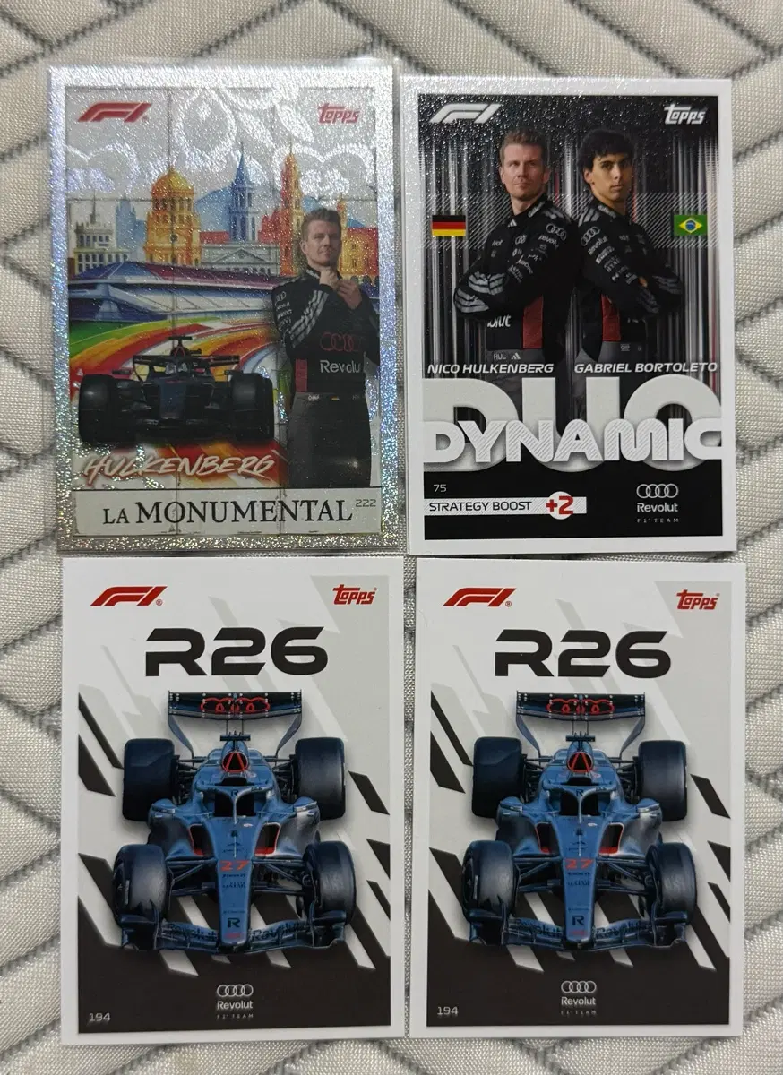 F1 2026 탑스 터보 어택 아우디 니코 훌켄버그 가브리엘 보톨레토 희귀 카드