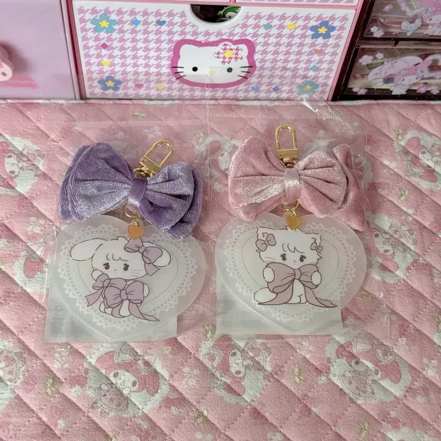 미코 mikko 리본 키링 무스 캐미 토끼 고양이 릴 아라 모드