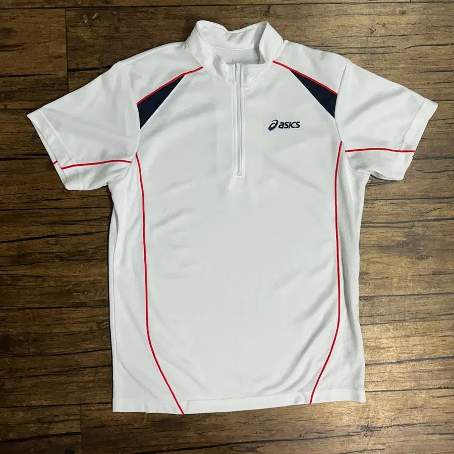 아식스 ASICS 반집업 기능성 스포츠 반팔 트레이닝 일본판 러닝 티셔츠 M