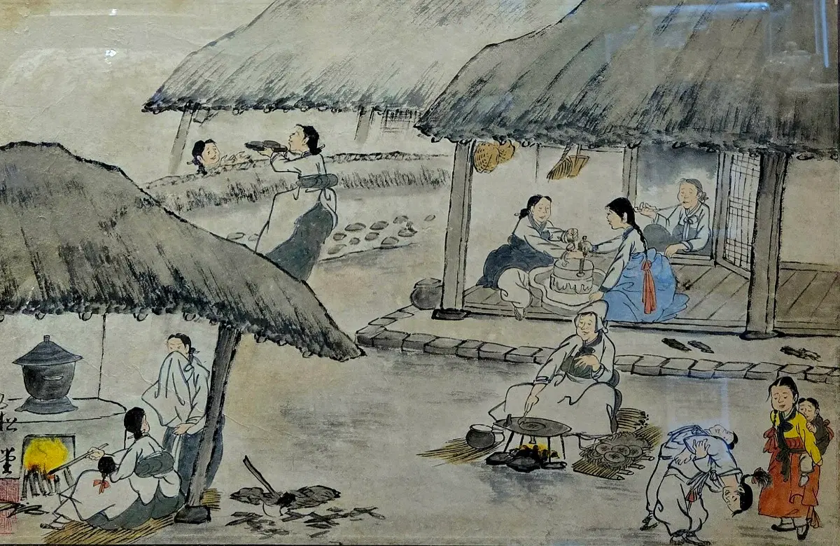 수묵담채 풍속화 /송당