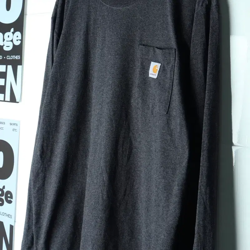 (L-2XL) 칼하트 긴팔티셔츠 USA 차콜 원포켓 아메카지-H36001