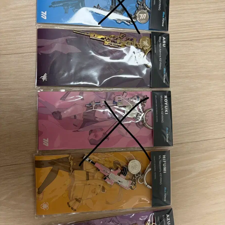 블루아카이브 키링 유우카/아루/코유키/히후미/아즈사 5종