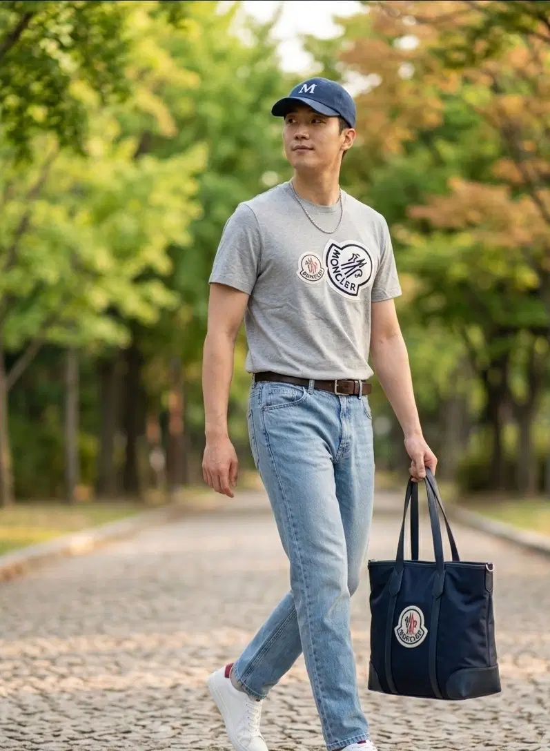 더블 로고 반팔 티셔츠 (M사이즈)공용