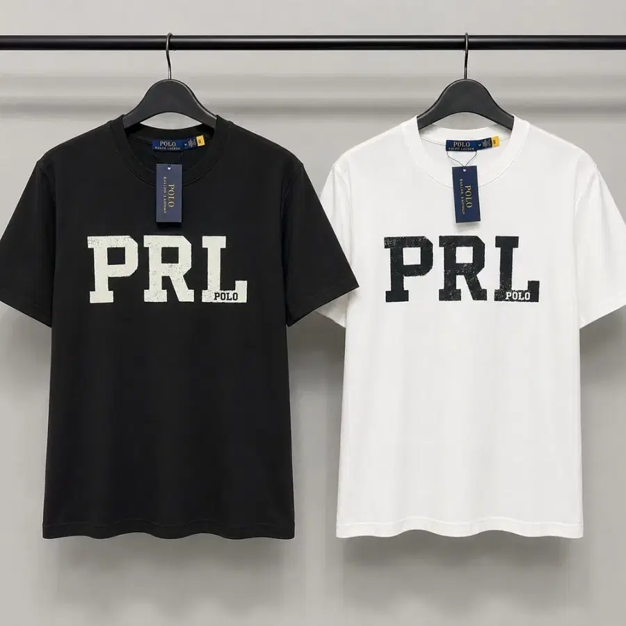 폴로 랄프로렌 PRL 반팔티 블랙/화이트 오버핏 S~L