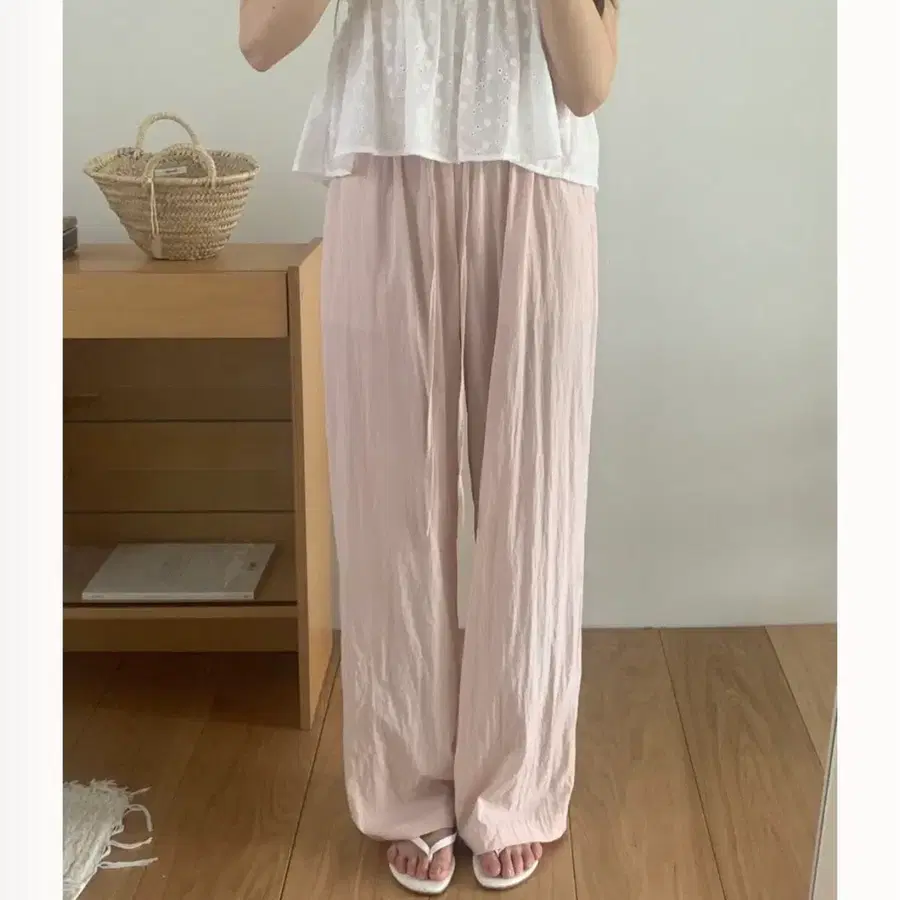 수름 제작팬츠 바스락pt 핑크