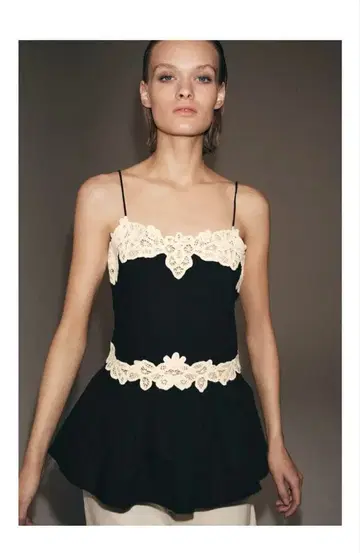 ZARA ZW COLLECTION 대비 레이스 상의 S