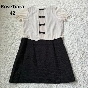 RoseTiara 로즈 티아라 도킹 원피스 리본 반팔