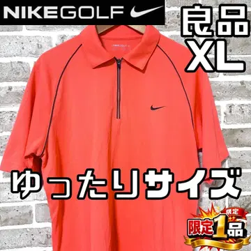 [ 선착순 ] 나이키 골프 남성용 반팔 지퍼 셔츠 XL 오렌지