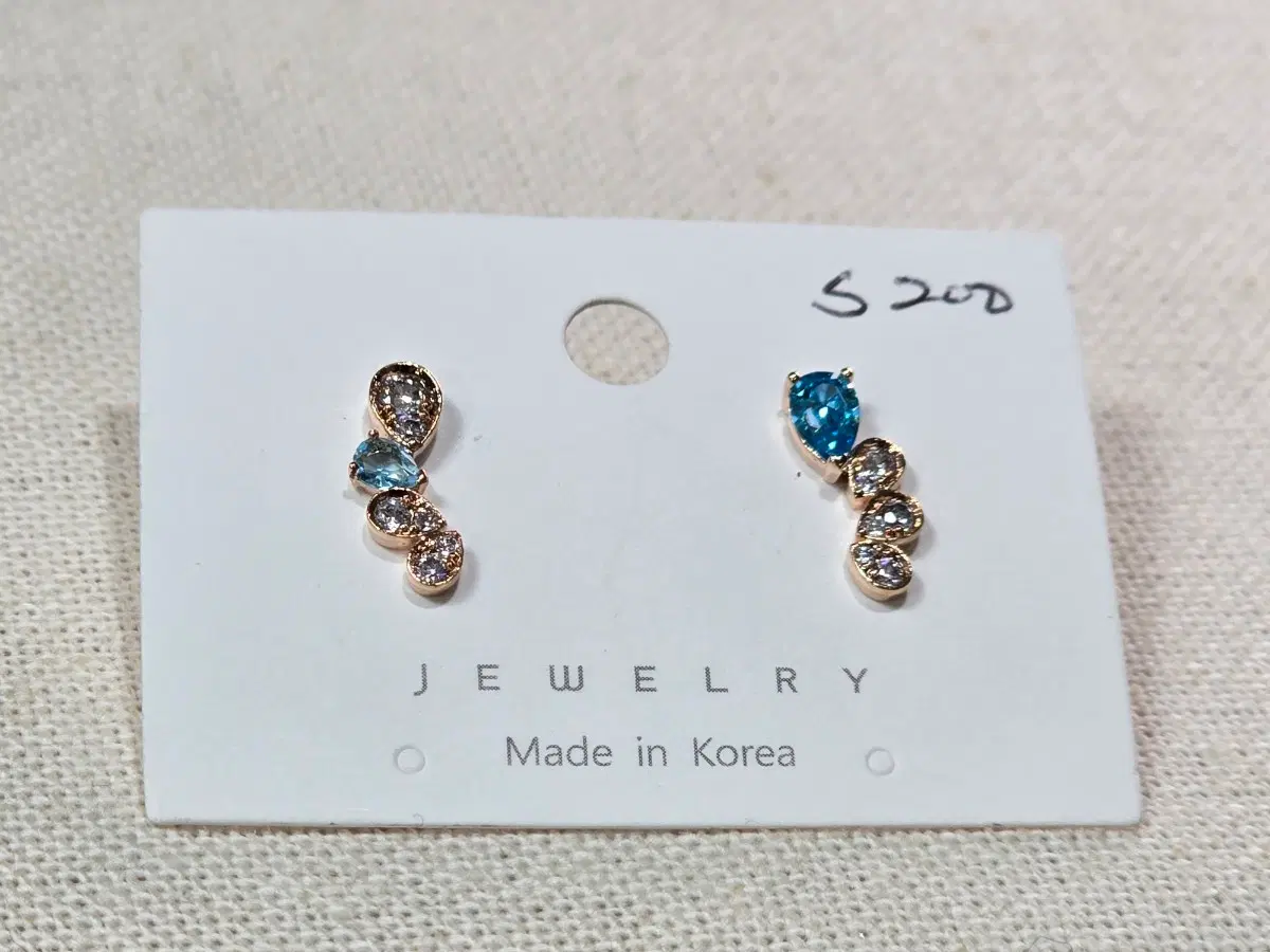 925은침 쥬얼리 블루 드롭 이어링 Made in Korea
