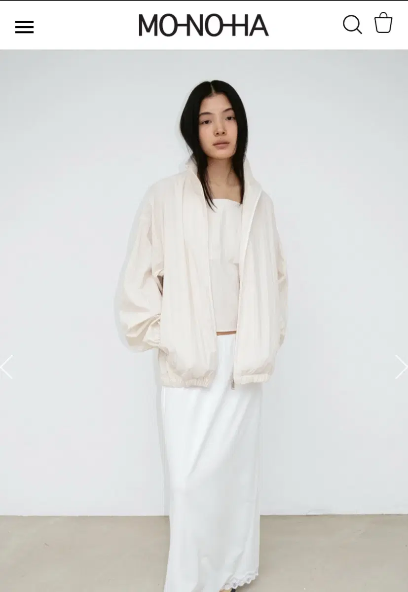 모노하 코튼 하이넥 점퍼 아이보리 새제품
