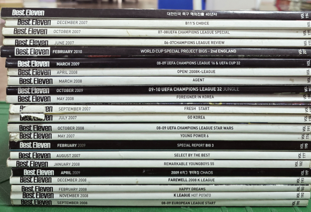Best Eleven 베스트일레븐(2007~2010) 월간축구사 잡지 22권 세트 중고책