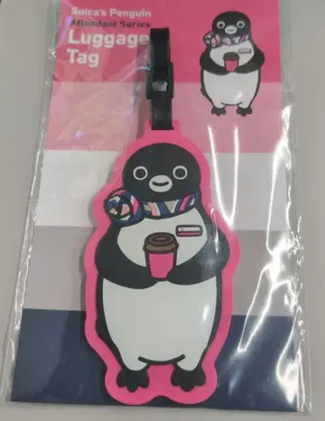 Suica 수박 펭귄 러기지 태그 어텐던트 시리즈 핑크 캐릭터