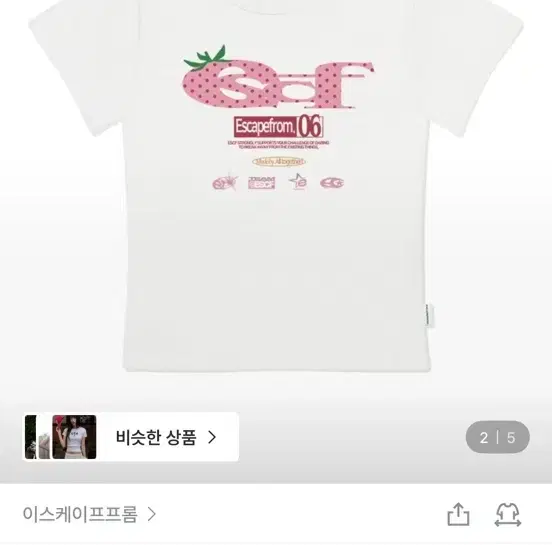 이스케이프프롬 스트로베리 도트 반팔티