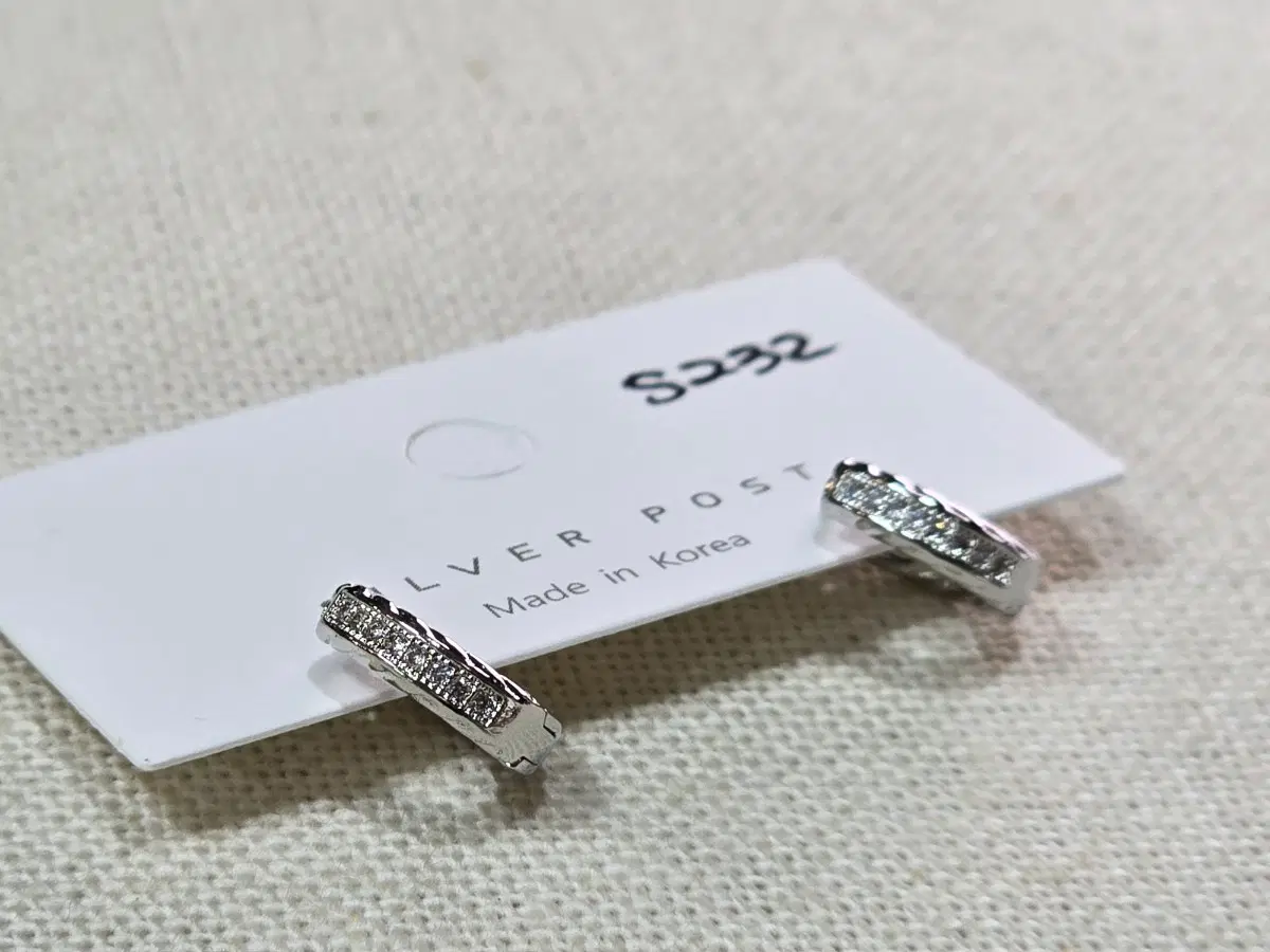 원터치 큐빅 링 귀걸이