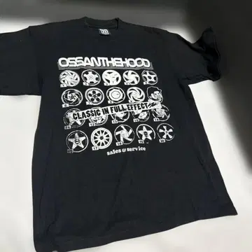 90s 언더그라운드 시트 OSSANTHEHOOD 반팔 티셔츠 블랙 프린트 티