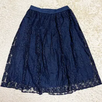 M'S GRACY 레이스 스커트 꽃무늬 플레어 무릎 기장