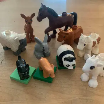 LEGO 듀플로 동물 세트 말 팬더 사슴 돼지