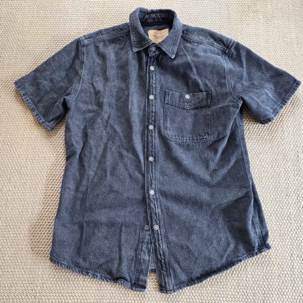 American Vintage  워시드 데님 스냅버튼 셔츠 샤켓