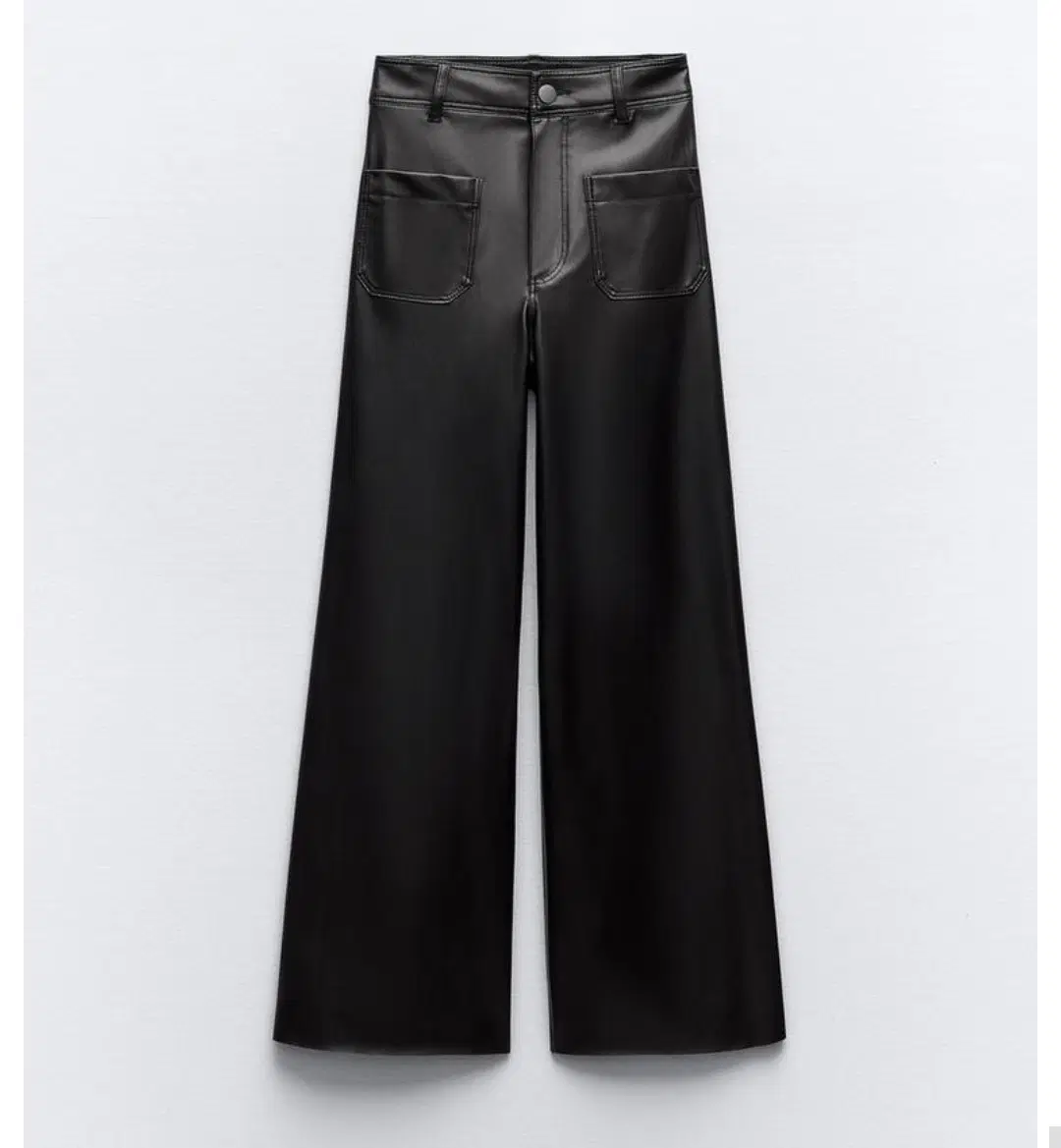 S) ZARA 자라 프론트포켓 에코레더 와이드 팬츠 바지