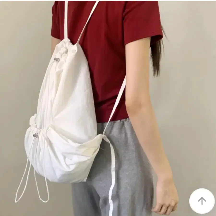하틀 나일론 스트링 백팩 화이트