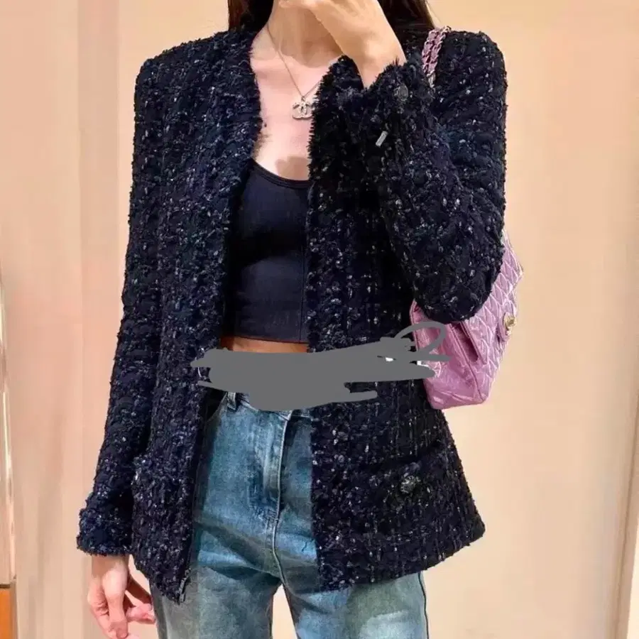 샤넬 트위드 자켓 38
