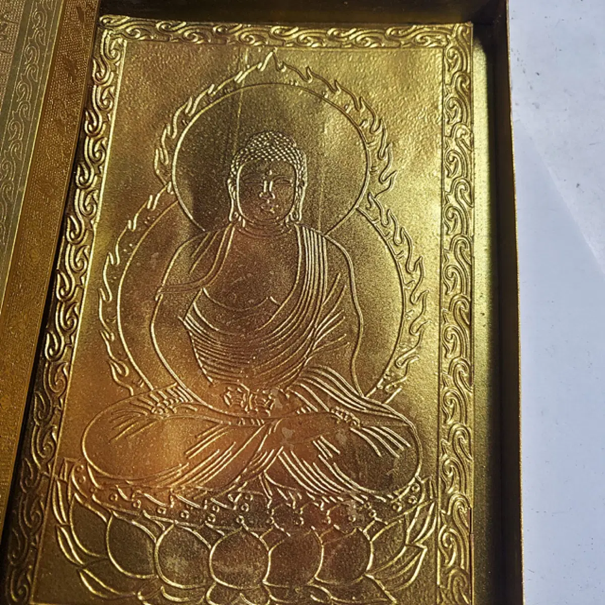 금동 석가여래 불경 병풍형 접이식 경전 중국골동품 고미술품 수집품 불교