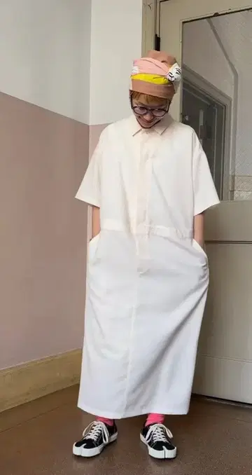 페인터라이크 원피스 아이보리