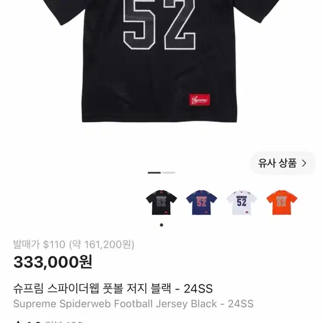 슈프림 스파이더웹 풋볼 저지 블랙 - 24SS