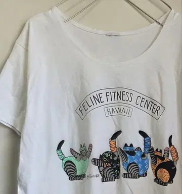 90s FELINE FITNESS CENTER HAWAII 티셔츠