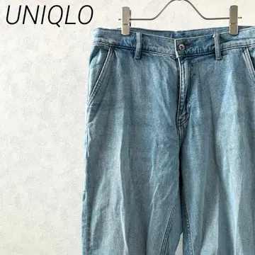 UNIQLO 릴랙스 앵클 와이드 핏 포켓 부착 심플 청바지
