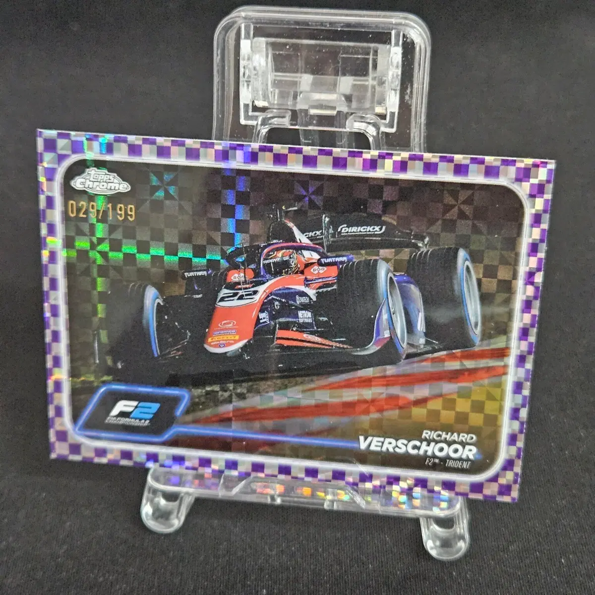 2024 Topps Chrome F1 Richard Verschoor Purple Checker Refractor /199