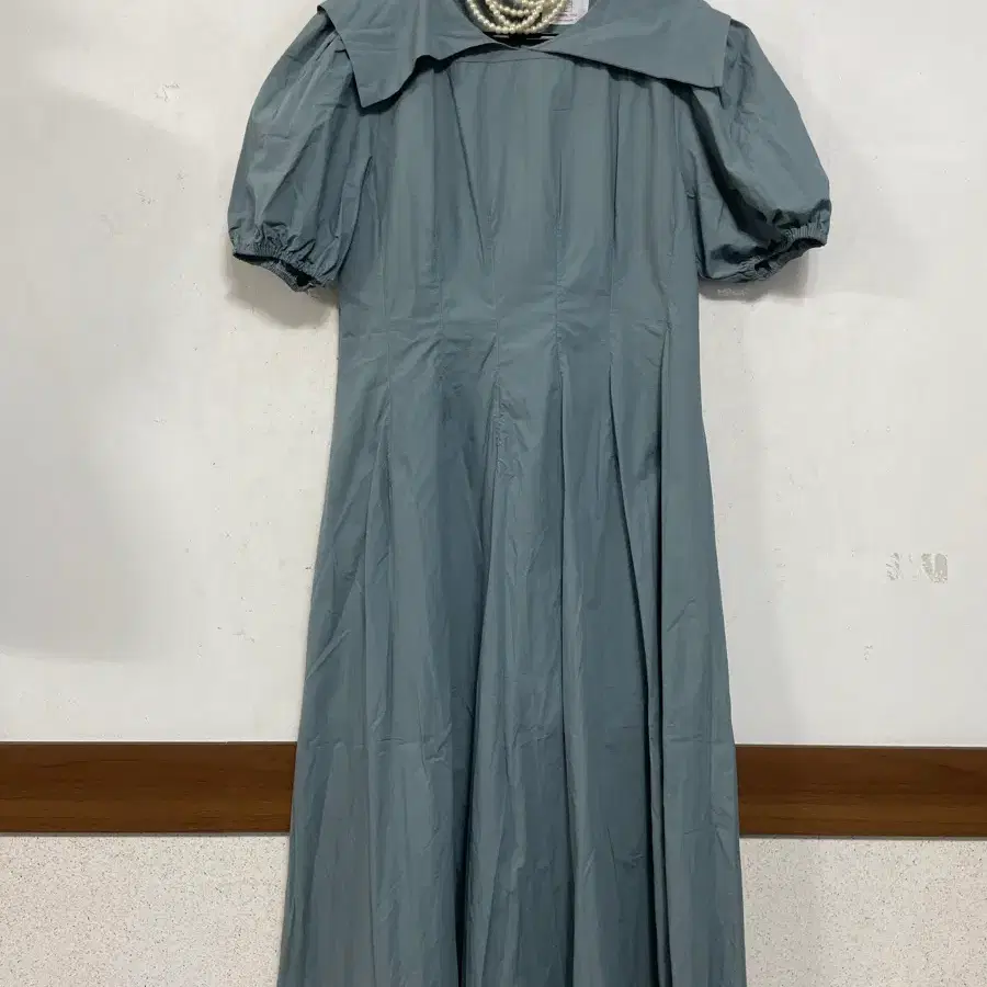 특가새)N6834 바스락~세일러카라느낌 빅카라 퍼프 롱 원피스.맥시.아방