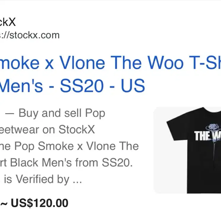 Pop Smoke X Vlone The Woo T-Shirt XL SS20