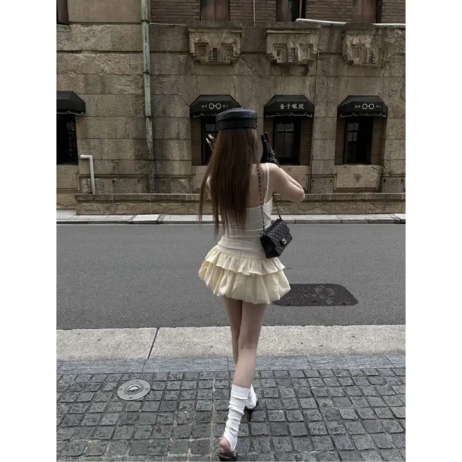 RASE LE SOL 스커트 Cream Bubble Skirt 오프화이트 튤립 미니 스커트